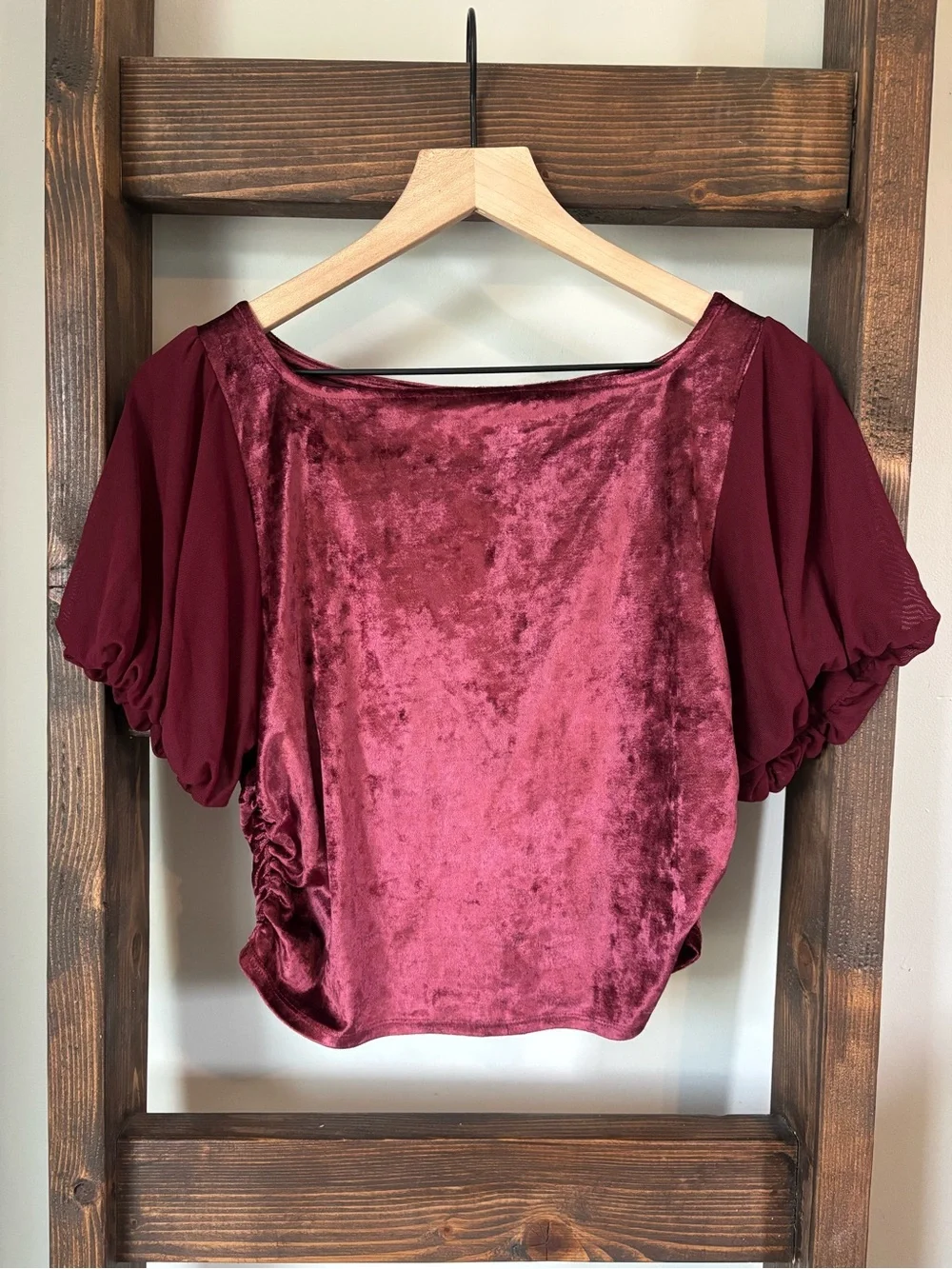 Free People - Women's Velvet Puff Sleeve Top